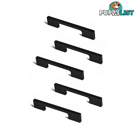 5X 160 Mm Kitchen Handle Cabinet Cupboard Drawer Square Black Pulls - Unbranded - 7427046163057