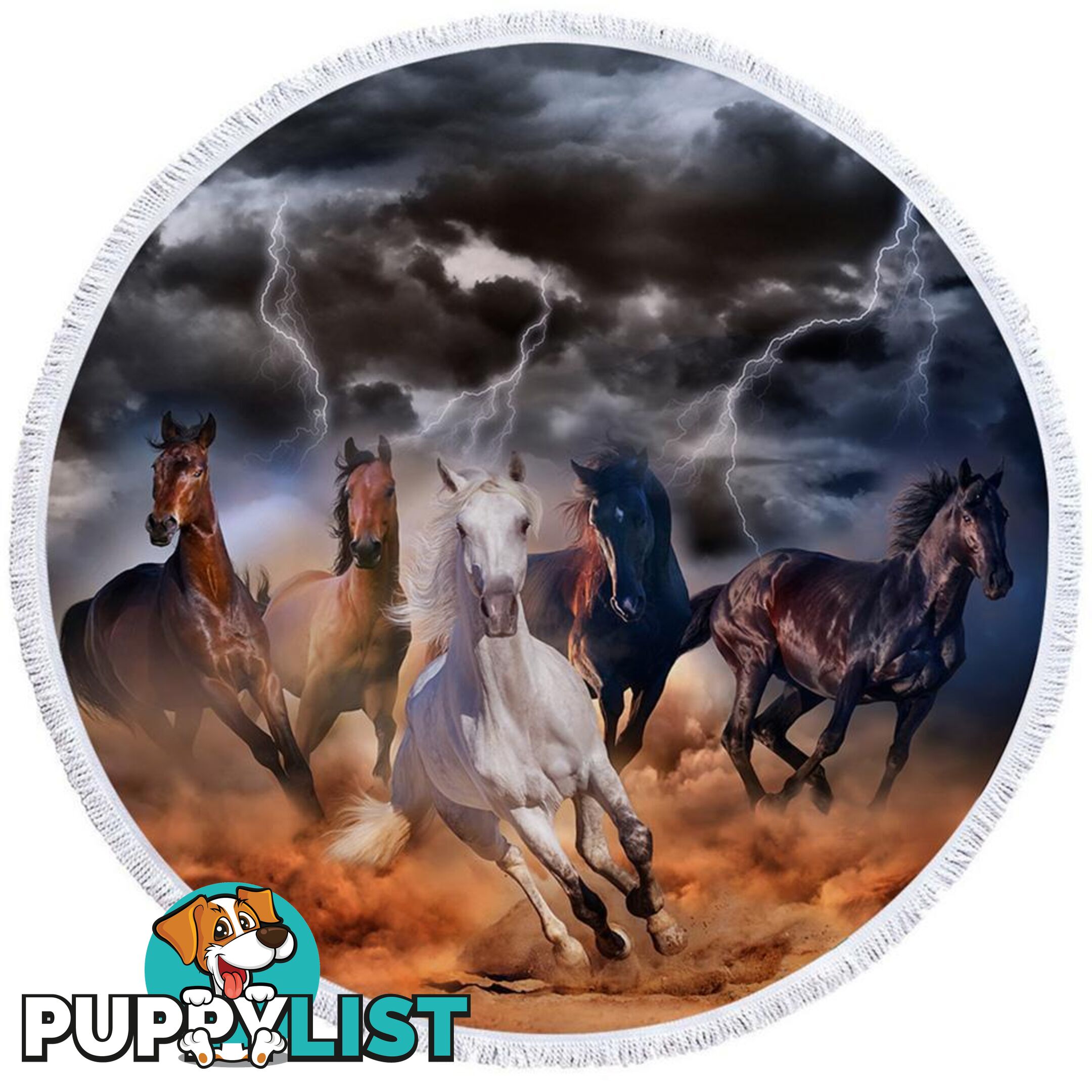 Storm Horses Beach Towel - Towel - 7427046312967