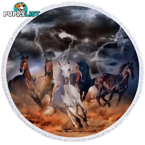 Storm Horses Beach Towel - Towel - 7427046312967