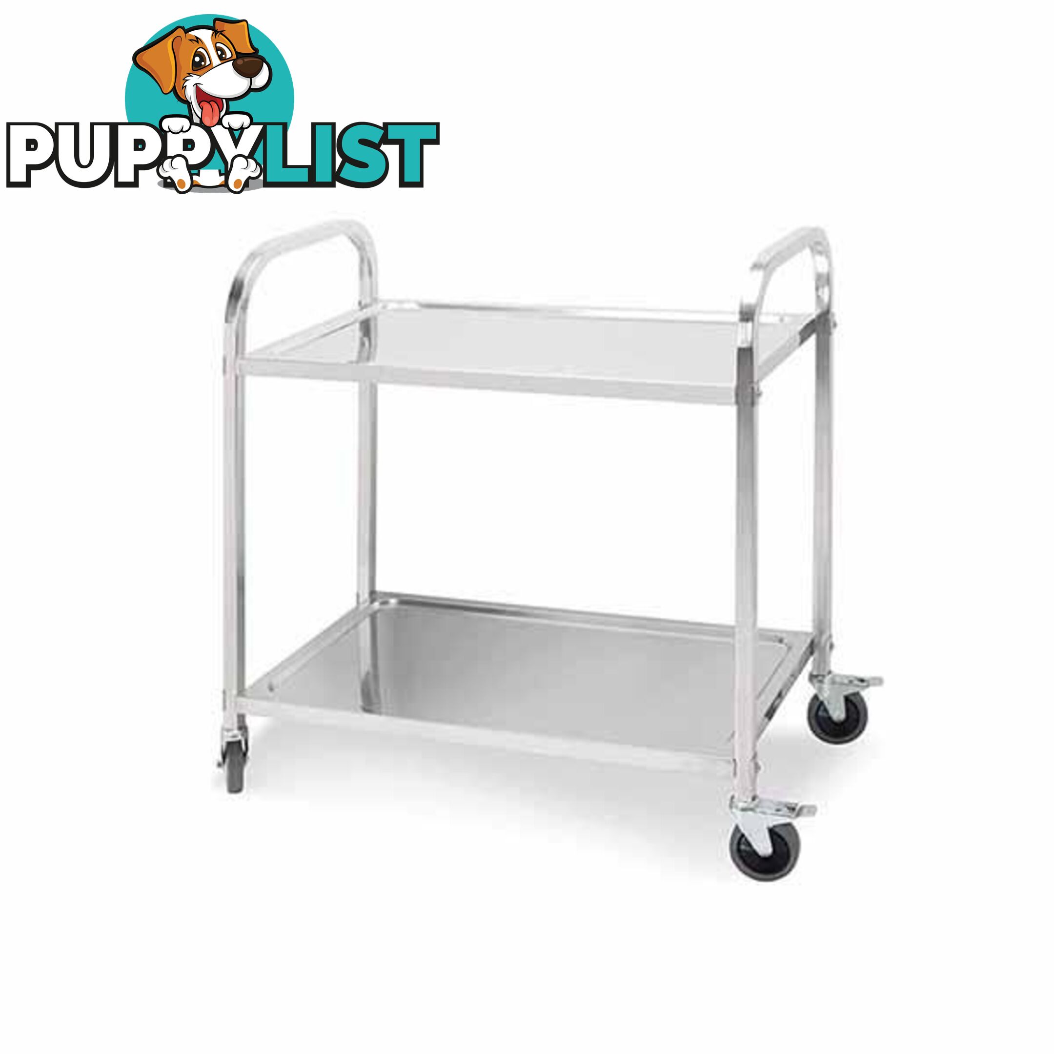 Soga 2 Tier 95X50X95Cm Stainless Steel Kitchen Food Cart Utility Large - Soga - 9476062091668