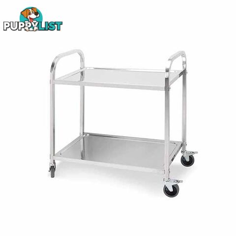 Soga 2 Tier 95X50X95Cm Stainless Steel Kitchen Food Cart Utility Large - Soga - 9476062091668