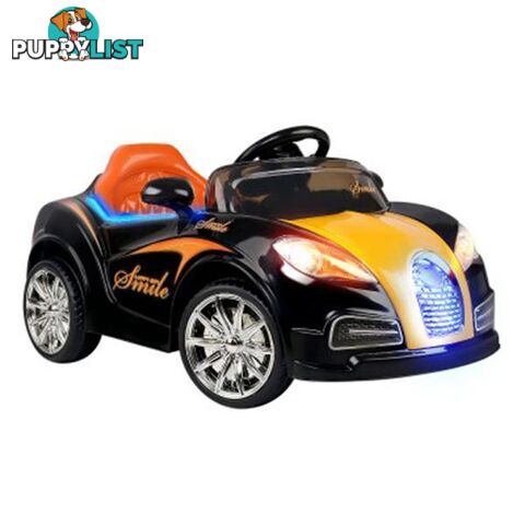 Kid's Ride On Bugatti Style Sports Car - Black/Orange - Rigo - 4326500264817