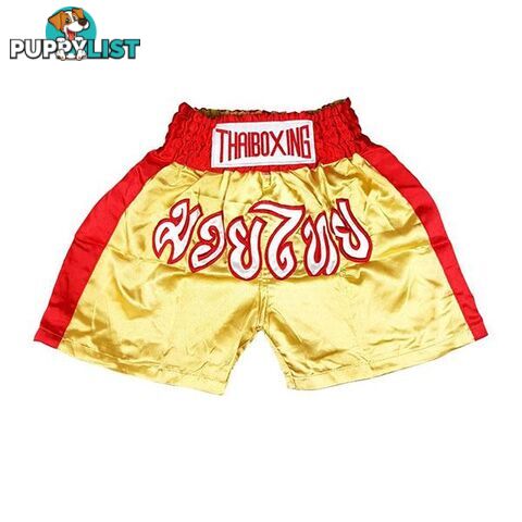 Kid Boxing Short Satin Yellow S - ThaiBoxing - 7427005864339