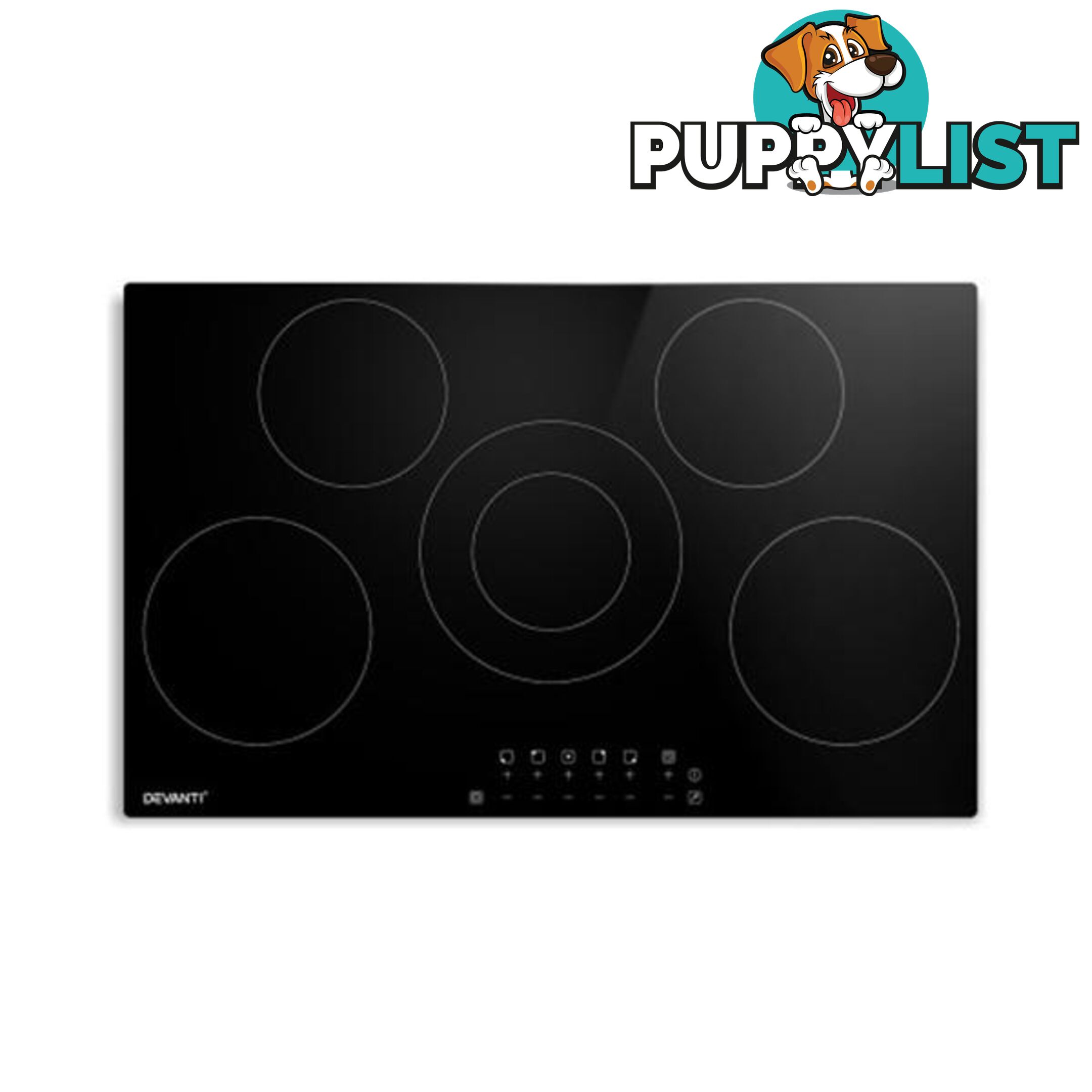 90Cm Ceramic Cooktop Electric 5 Burner Stove Hob Touch Control 6 Zones - Devanti - 9355720013627