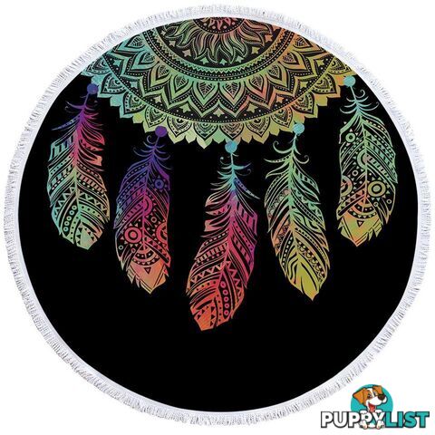 Half Oriental Dream Catcher Beach Towel - Towel - 7427046311823