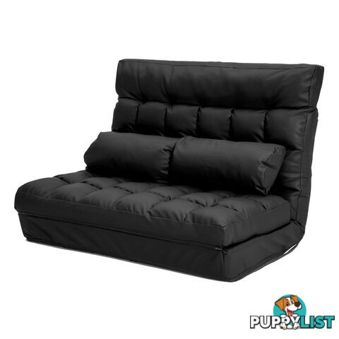 Lounge Sofa Leather Double Bed GEMINI - BLACK - Unbranded - 9352338007680