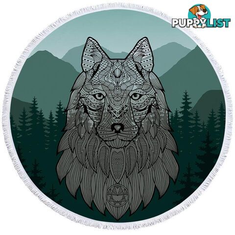 Indian Wolf Beach Towel - Towel - 7427046309158