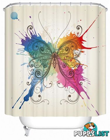 Artistic Paint Splash Butterfly Shower Curtain - Curtain - 7427005919275