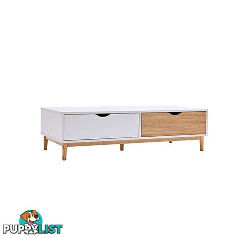 Cassina 2 Drawers Tea Coffee Table White Oak - Unbranded - 733424616150