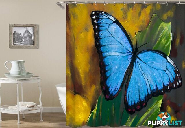 Malibu Blue Butterfly Shower Curtain - Curtain - 7427005910715