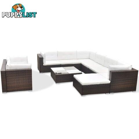 Garden Sofa Set Poly Rattan Brown 32 Pieces - Unbranded - 9476062036812