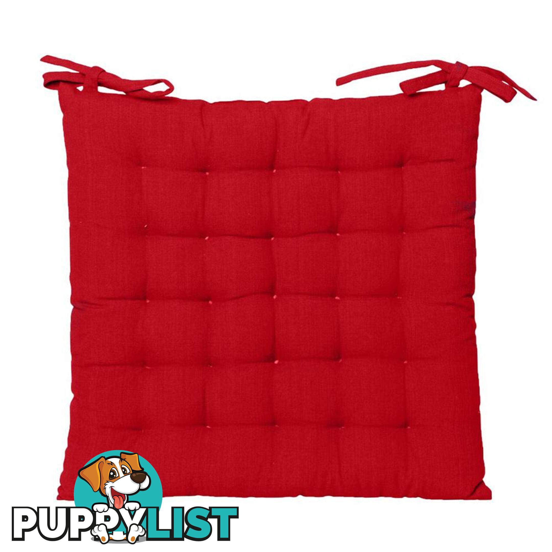 Outdoor Solid Chair Pad 40x40cm Red - Unbranded - 7427046103619