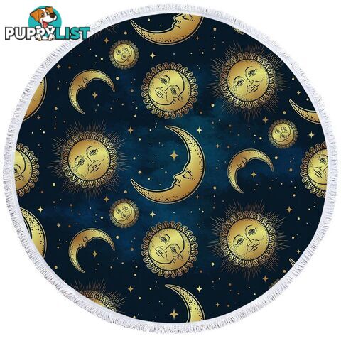 Moon and Sun in Space Beach Towel - Towel - 7427046308106