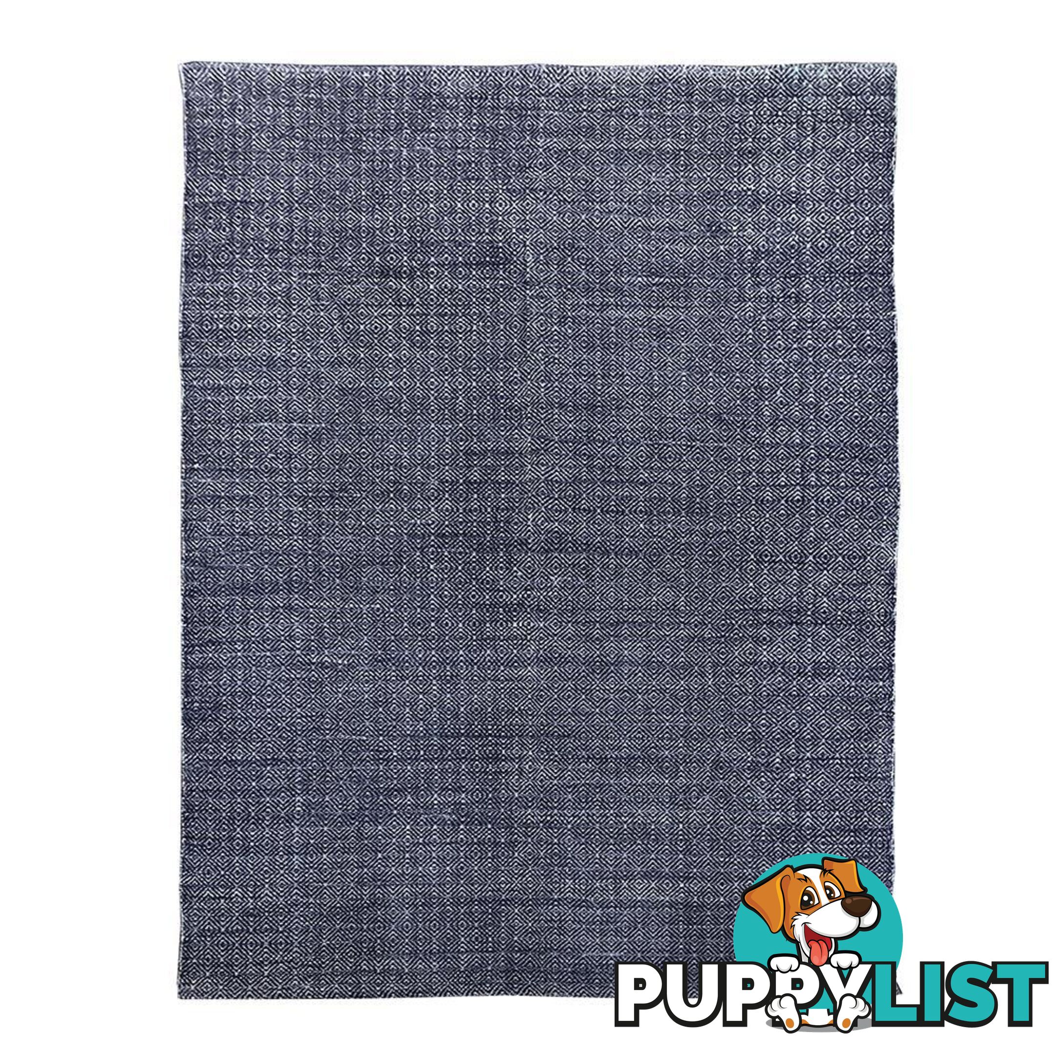 Brinley Stonewashed Cotton Rug 160x230cm Indigo - Unbranded - 7427046152921