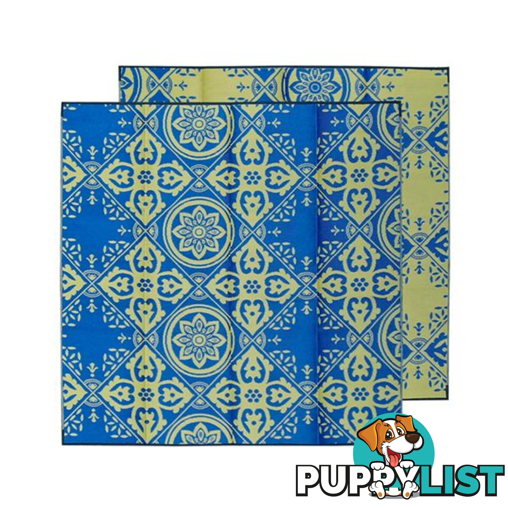 Casablanca Recycled Plastic Mat Royal Blue And Gold - Unbranded - 797776545841