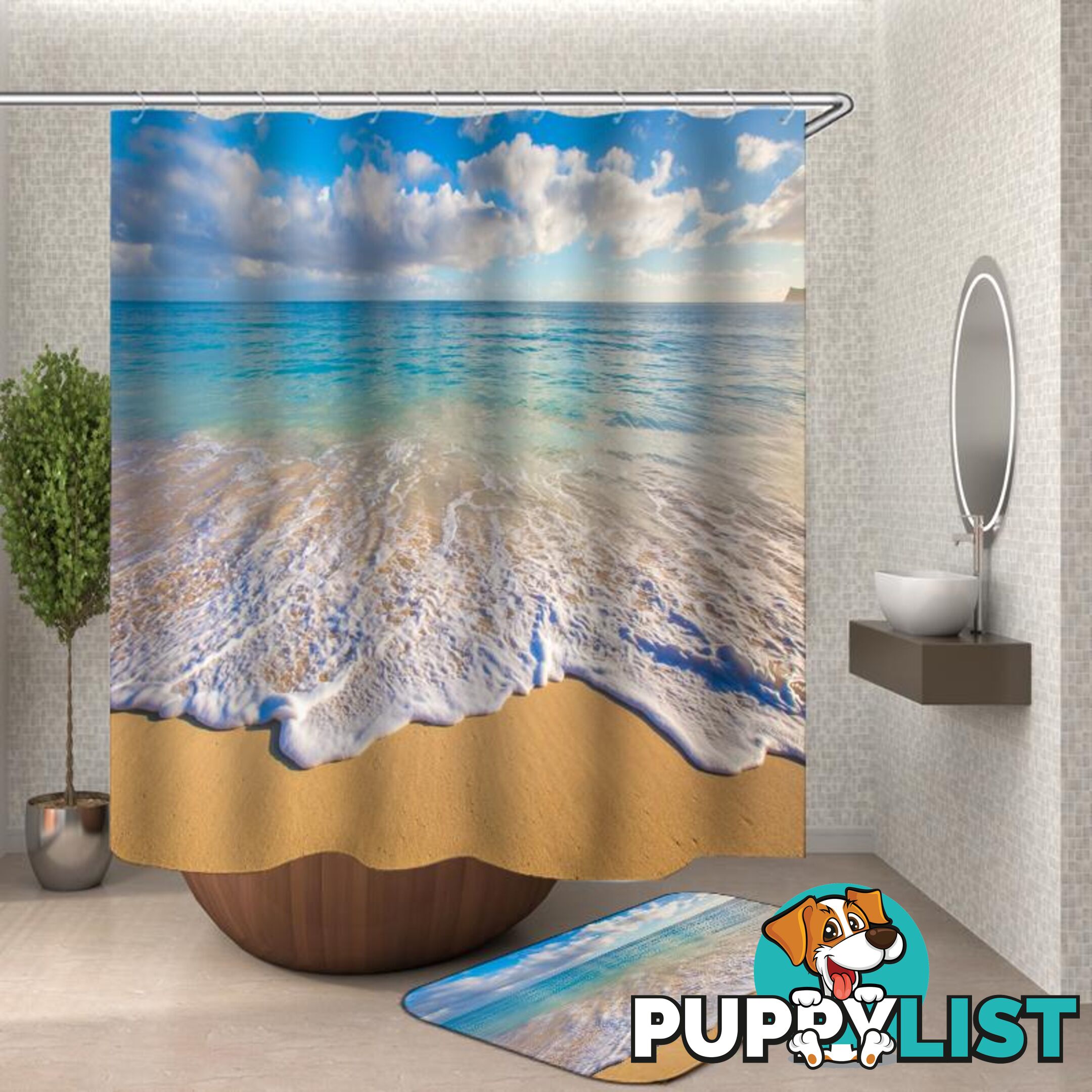 Gentle Ocean Shower Curtain - Curtain - 7427046126939