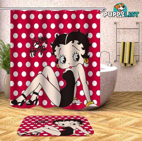 Betty Boop Polka Dot Background Shower Curtain - Curtain - 7427046057561