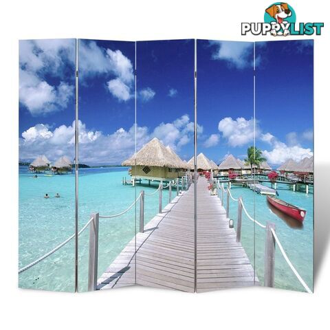 Room Divider 200cm x 180cm - Beach Print - Unbranded - 4326500429612