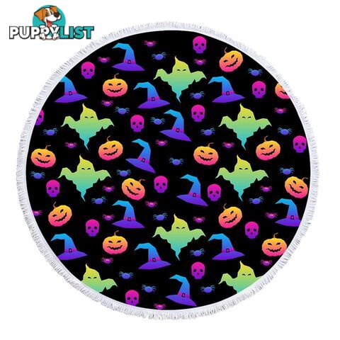 Purplish Halloween Beach Towel - Towel - 7427046342216