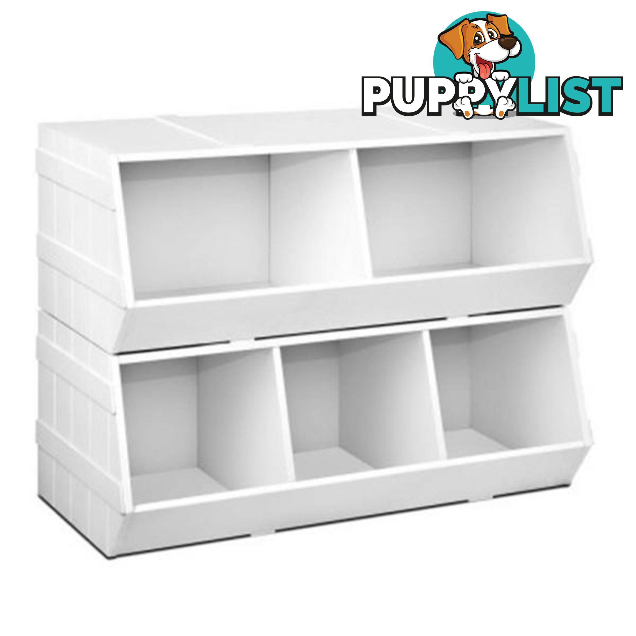 Keezi Kids Toy Box Bookshelf Storage Cabinet Stackable Organiser - Unbranded - 4344744420196