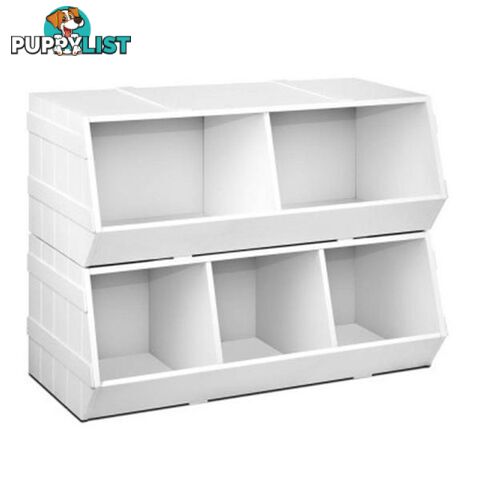 Keezi Kids Toy Box Bookshelf Storage Cabinet Stackable Organiser - Unbranded - 4344744420196