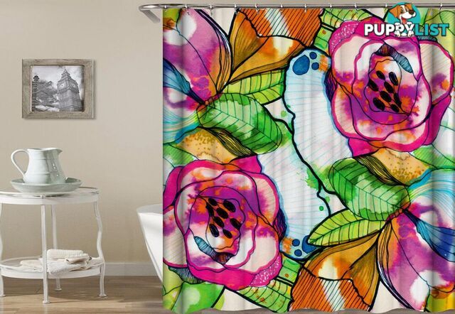 Full Of Colors Flowers And Leaves Shower Curtain - Curtain - 7427005913501