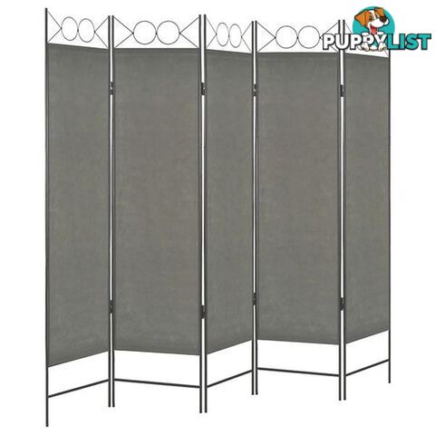 5 Panel Anthracite Room Divider 200x180cm - Unbranded - 9476062108144