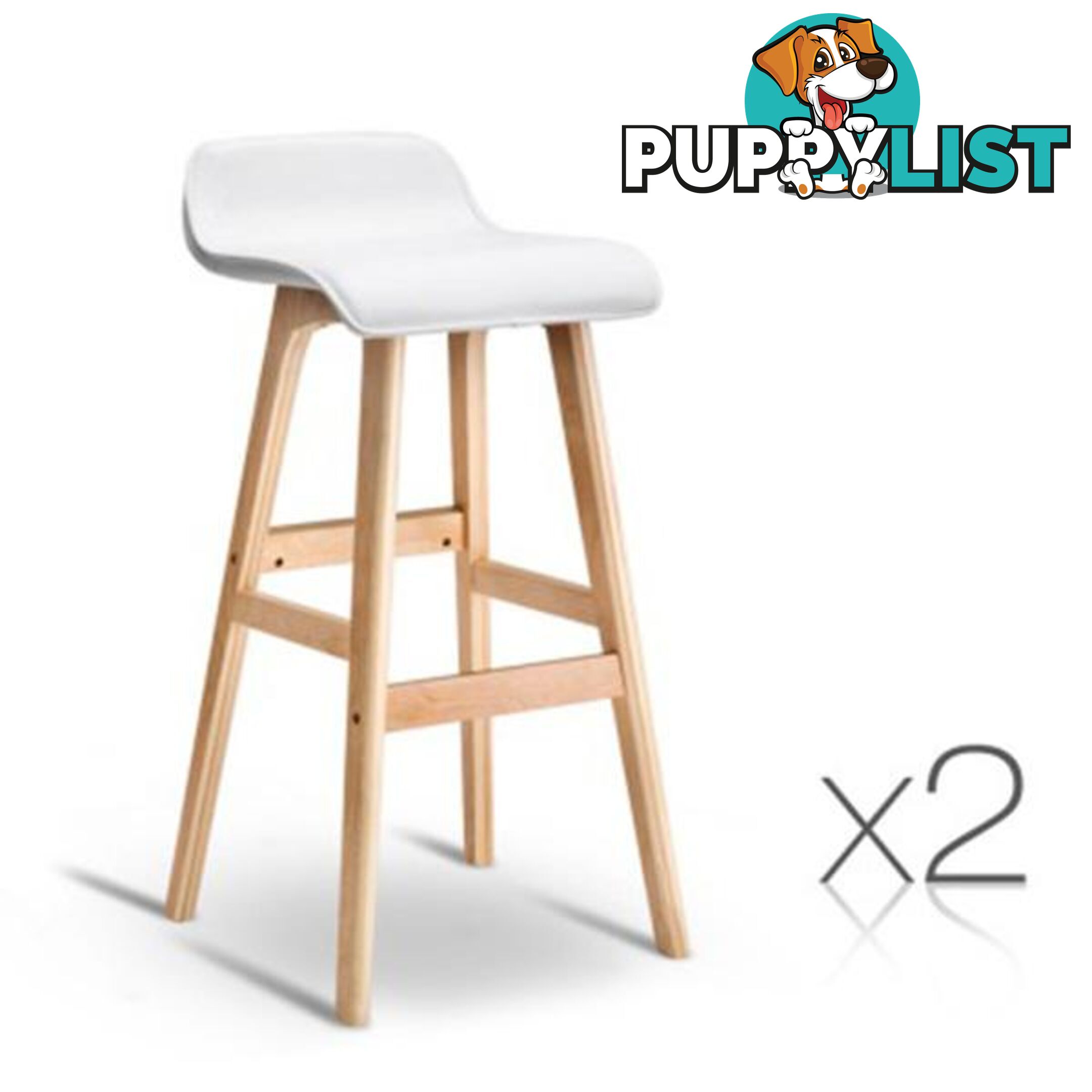 Set of 2 PU Leather Bar Stools - Artiss - 4344744398631