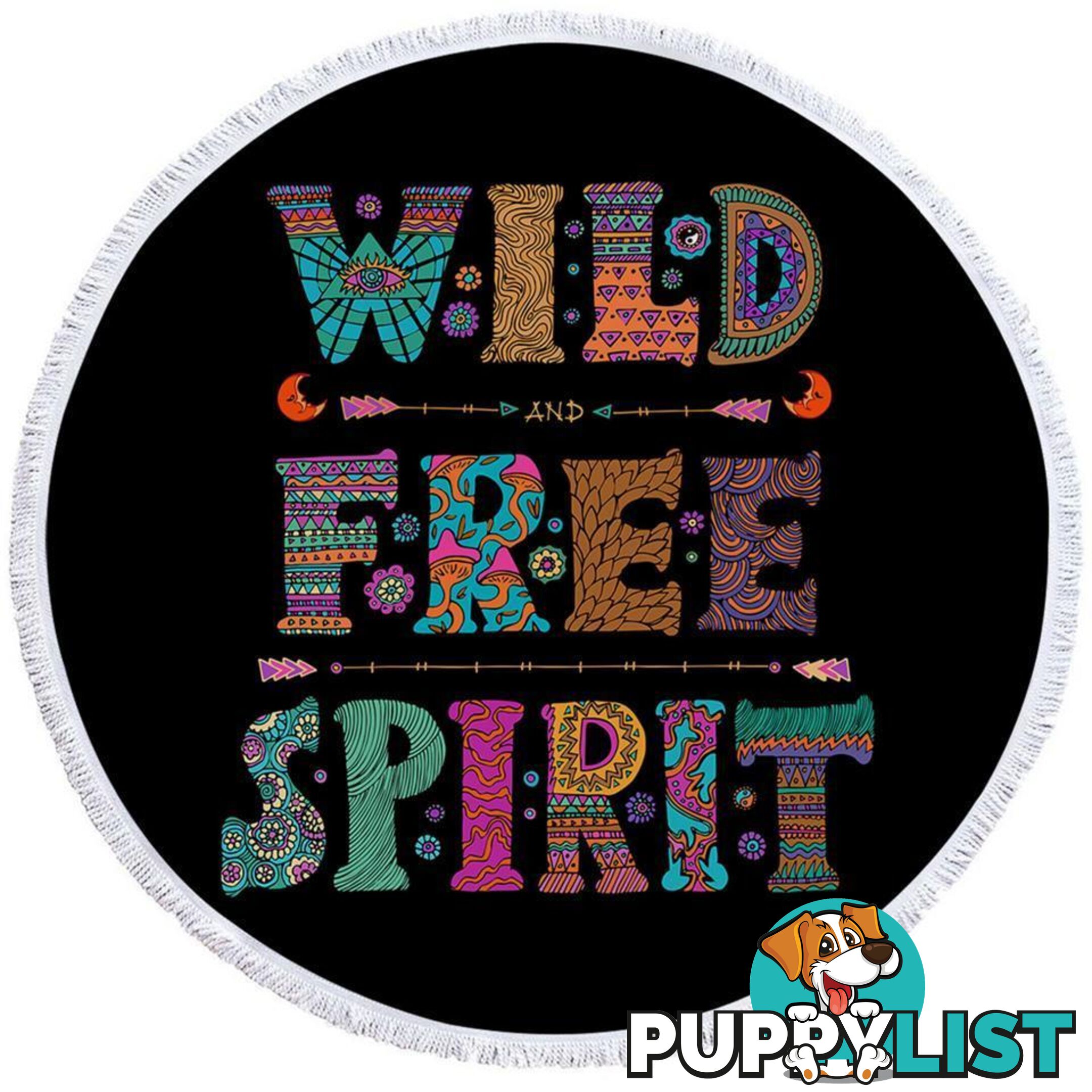 Black Background Wild Free Spirit Beach Towel - Towel - 7427046313377