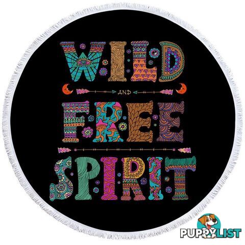 Black Background Wild Free Spirit Beach Towel - Towel - 7427046313377