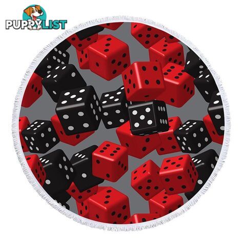 Red and Black Dice Beach Towel - Towel - 7427046334891