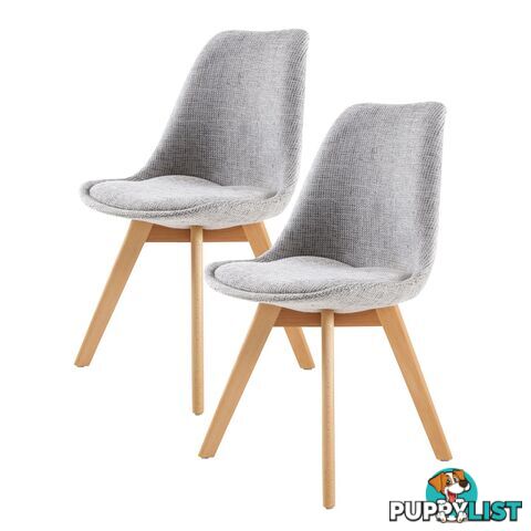 Eames Fabric Padded Dining Chair (2 Pcs) - Grey - Unbranded - 9352338006119