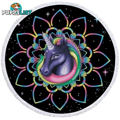 Mandala Unicorn in Space Beach Towel - Towel - 7427046308915