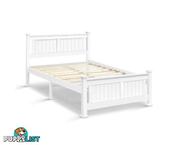 Single Size Wooden Bed Frame - White - Artiss - 9350062173794