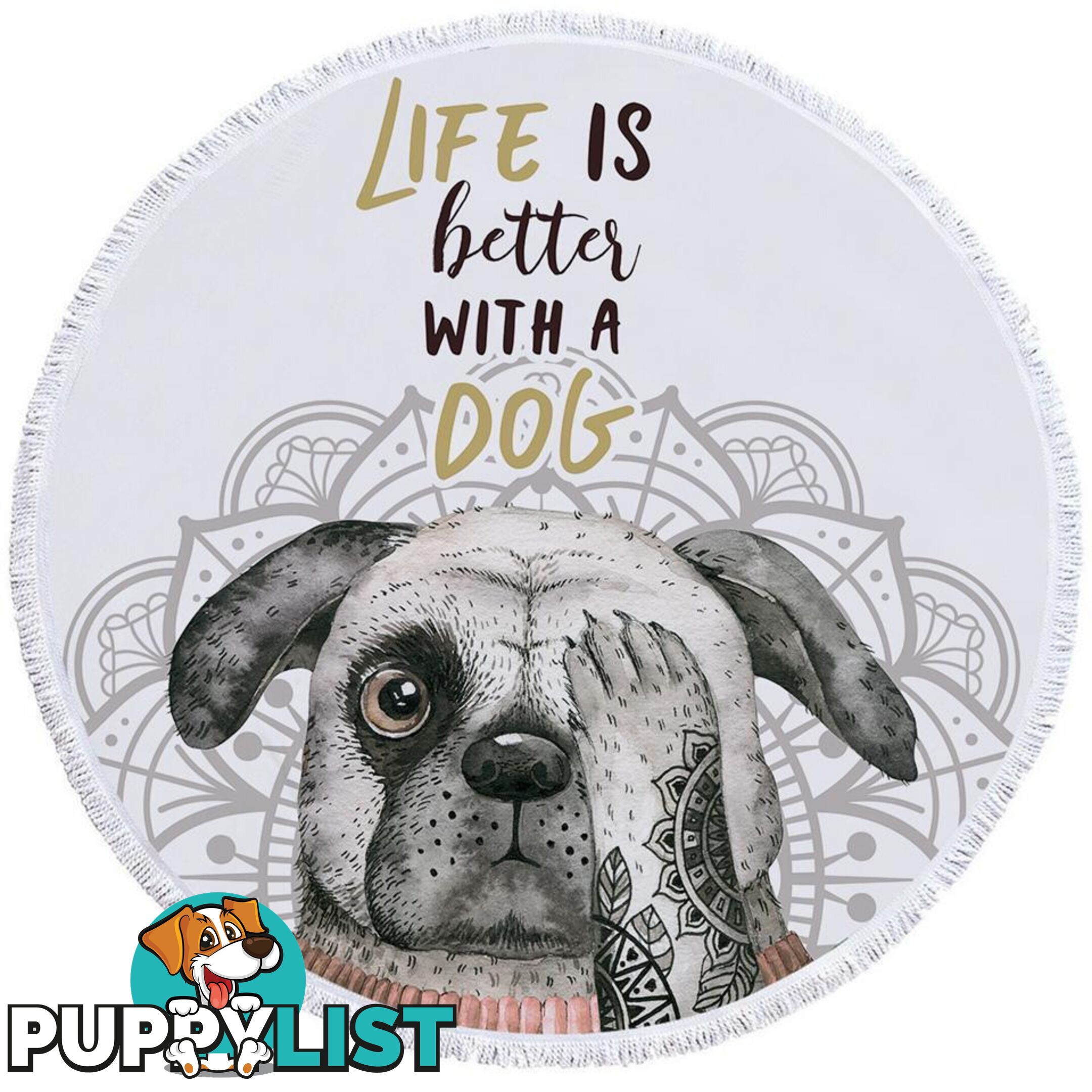 Life is Better With a Dog Beach Towel - Towel - 7427046317115