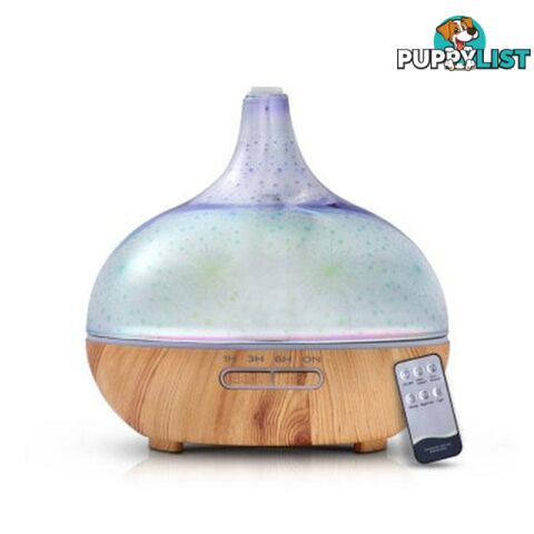 Ultrasonic Aroma Diffuser 400ml LED Light with Remote Control Firework - Devanti - 9350062243022