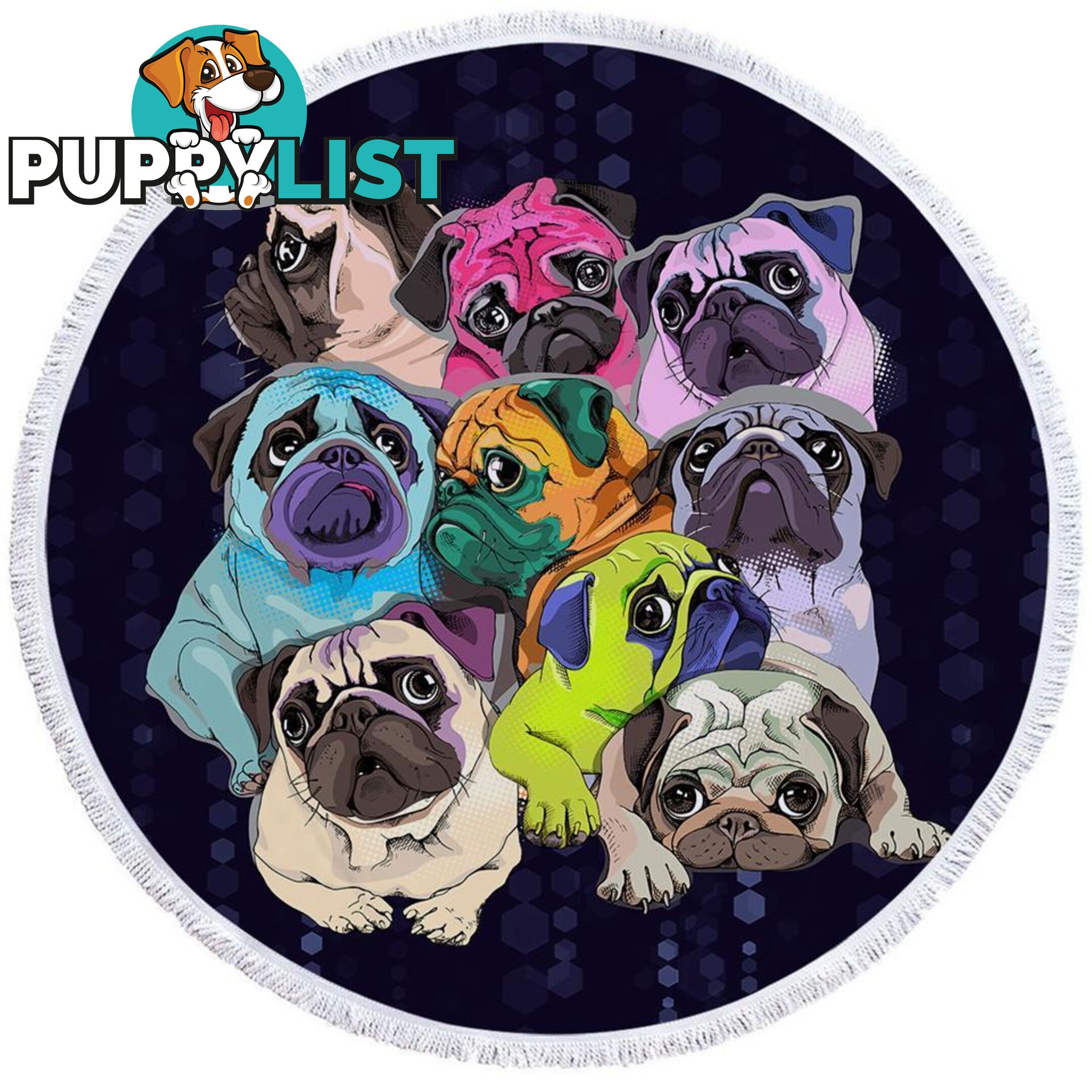 Adorable Pugs Beach Towel - Towel - 7427046310055