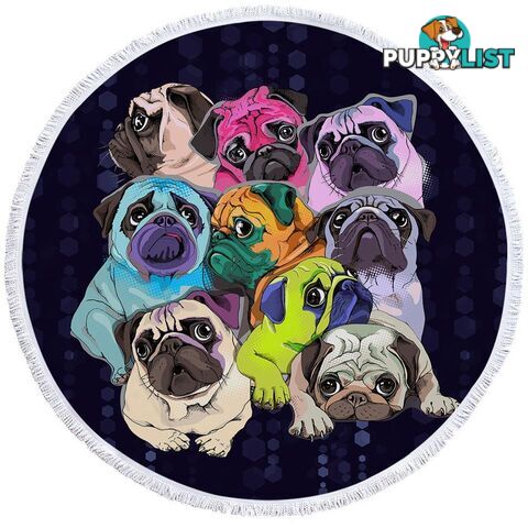 Adorable Pugs Beach Towel - Towel - 7427046310055