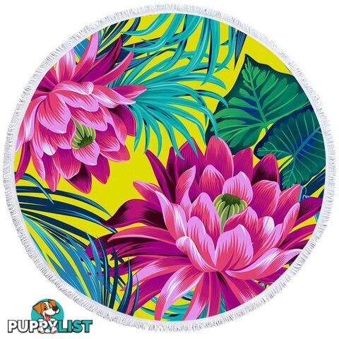 Colorful Tropical Flowers Beach Towel - Towel - 7427046310543