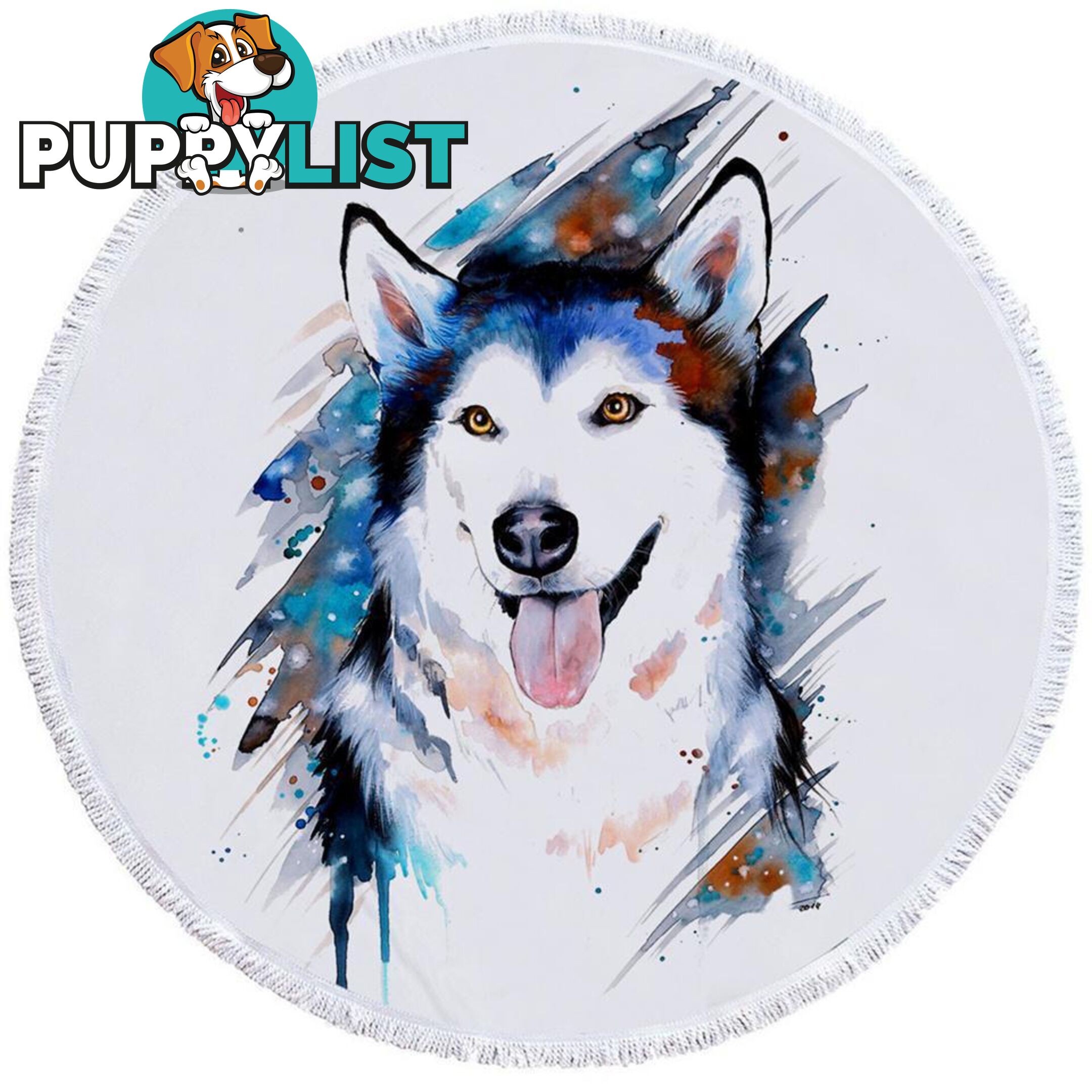 Adorable Husky Beach Towel - Towel - 7427046330299