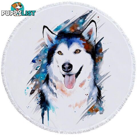 Adorable Husky Beach Towel - Towel - 7427046330299