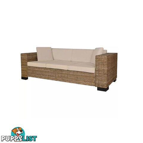 3 Seater Sofa Set Real Rattan - Unbranded - 8718475523468