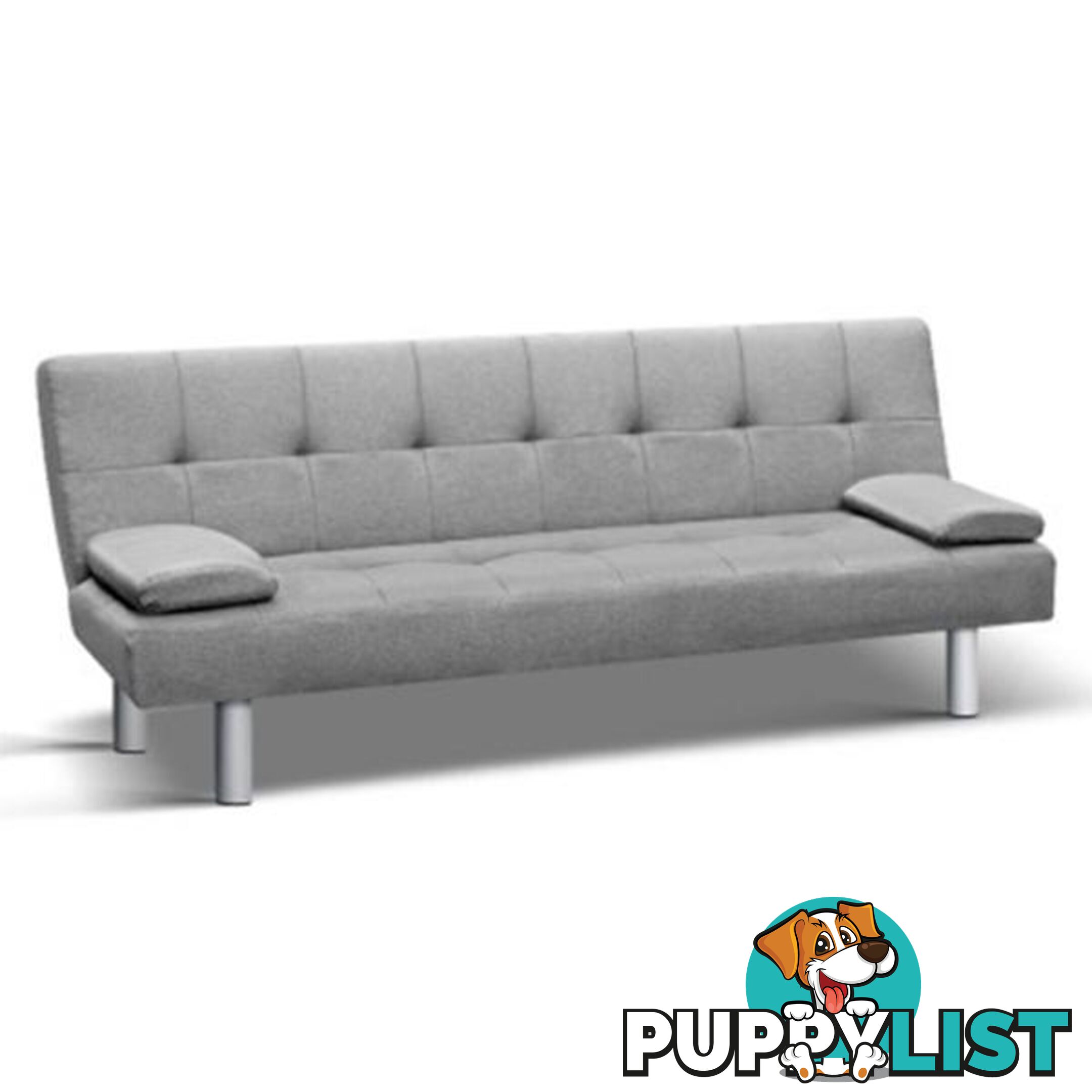 Artiss 3 Seater Fabric Sofa Bed - Grey - Artiss - 9350062165263