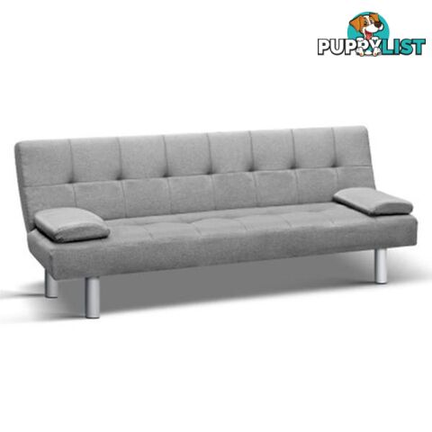 Artiss 3 Seater Fabric Sofa Bed - Grey - Artiss - 9350062165263