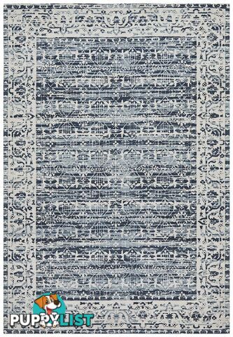 Magnolia Border Denim Rug - Unbranded - 9375321879767