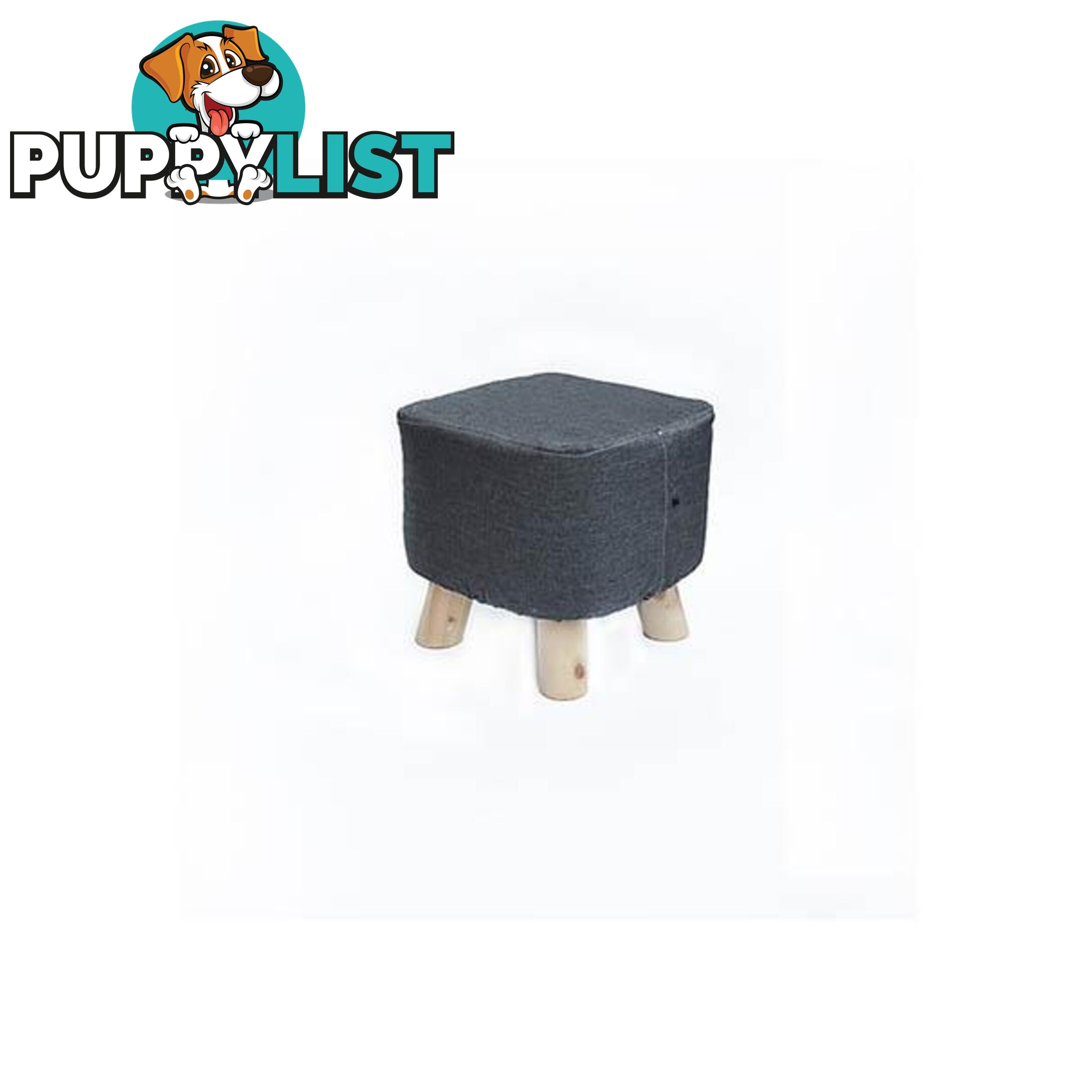 Fabric Ottoman Foot Stool Rest Pouffe Wood Storage Padded Seat - Randy & Travis Machinery - 7427046226554