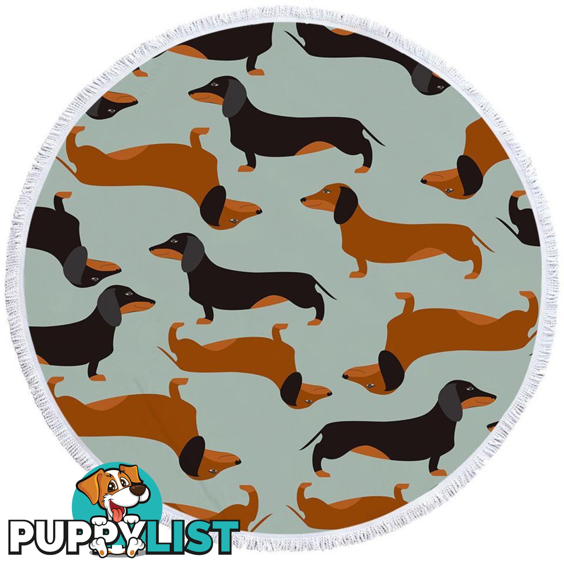 Dachshund Dogs Pattern Beach Towel - Towel - 7427046311496