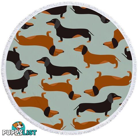 Dachshund Dogs Pattern Beach Towel - Towel - 7427046311496