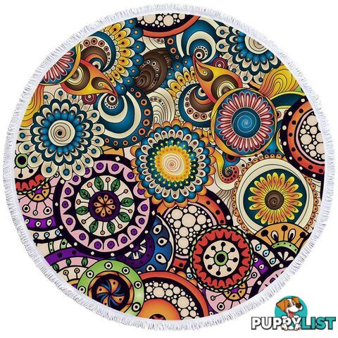 Multi Colored Little Mandalas Beach Towel - Towel - 7427046310765