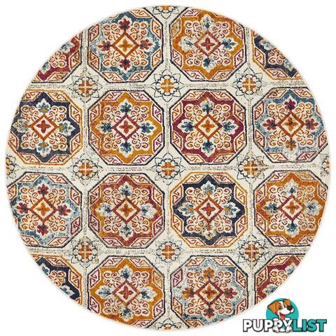 Babylon Round Hindi Yellow Rug - Unbranded - 9375321874700